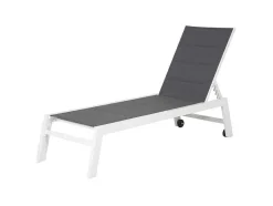 Barbados Espreguiçadeira Em Têxtileno Cinzento - Aluminio Branco
