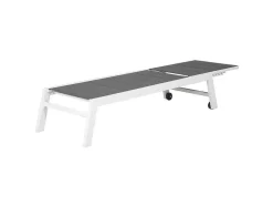 Barbados Espreguiçadeira Em Têxtileno Cinzento - Aluminio Branco