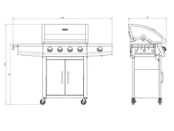 Barbecue A Gas Com 4 Bicos E 1 Fogao Lateral 143X54X115 Cm - Smoky