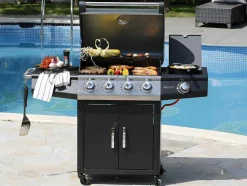 Barbecue A Gas Com 4 Bicos E 1 Fogao Lateral 143X54X115 Cm - Smoky
