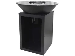 Barbecue Grelhador Braseiro A Carvao E Madeira Com Arrumação 80 X 80 X 96 Cm Preto - Ignos
