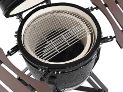 Barbecue Kamado A Carvao Em Ceramica E Bambu 45 X 63 X 105 Cm - Izaki