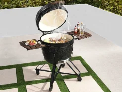 Barbecue Kamado A Carvao Em Ceramica E Bambu 67 X 85 X 120 Cm - Ayumi