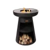 Barbecue Rond Avec Plaque D'Acier Ronde Et Grille