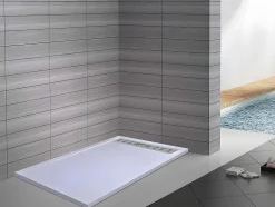 Base De Chuveiro Com Sifao Incluido De 160X90X4 Cm Em Resina Cor Branco - Lyros