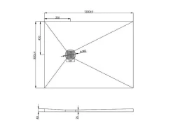 Base De Duche Para Ladrilhar Delos Com Sifao Incluido - 1200X900X40Mm -Recortavel