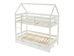 Beliche Cabana De 2 X 90 X 190 Cm Com 2 Gavetas Em Pinho Cor Branco - Chori