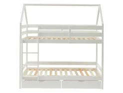 Beliche Cabana De 2 X 90 X 190 Cm Com 2 Gavetas Em Pinho Cor Branco - Chori
