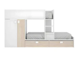 Beliche Com Armário Integrado De 2 X 90 X 190 Cm Cor Branco E Natural - Juanito