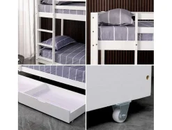 Beliche Para Crianças 190X90Cm Branco Com Gavetas Amber