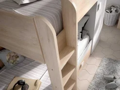 Beliche Reversivel De 2 X 90 X 190 Cm Com Espacos De Arrumação Integrados Cor Carvalho E Branco - Ricardo