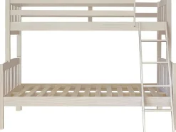 Beliche Triplo Duplo Duplo Infantil Em Madeira Macica 190X90/190X135 - Cor Branca