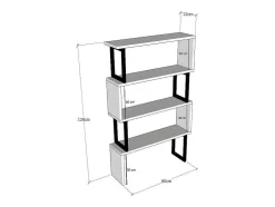Biblioteca Com 3 Prateleiras Em Metal Natural Claro E Preto - Roveni