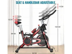 Bicicleta De Exercicio Estacionaria Para Ciclismo De Interior Com Volante De Transmissao Por Correia 8Kg