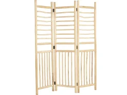 Biombo Com 3 Paineis Em Madeira De Teca De C. 140 X A 180 Cm Cor Natural - Baguio