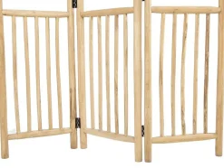 Biombo Com 3 Paineis Em Madeira De Teca De C. 140 X A 180 Cm Cor Natural - Baguio