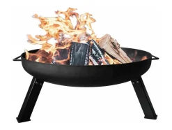 Brasero De Jardin A 3 Pieds En Acier Inoxydable Noir
