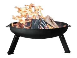 Brasero De Jardin A 3 Pieds En Acier Inoxydable Noir