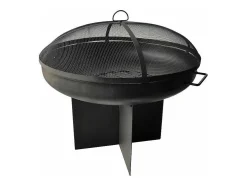 Brasero De Jardin Avec Couvercle En Acier Noir