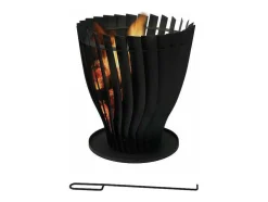 Brasero De Jardin Circulaire En Acier Inoxydable Noir