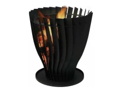 Brasero De Jardin Circulaire En Acier Inoxydable Noir