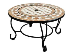 Brasero De Jardin Incluant Un Barbecue En Carreaux De Ceramique Blanc