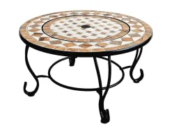 Brasero De Jardin Incluant Un Barbecue En Carreaux De Ceramique Blanc