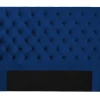 Cabeceira De Cama Acolchoada Massimo - Veludo - Azul - 160 Cm