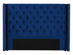 Cabeceira De Cama Acolchoada Massimo - Veludo - Azul - 160 Cm