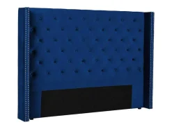 Cabeceira De Cama Acolchoada Massimo - Veludo - Azul - 160 Cm