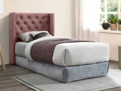 Cabeceira De Cama Acolchoada 100 Cm Veludo Cor-De-Rosa - Massimo