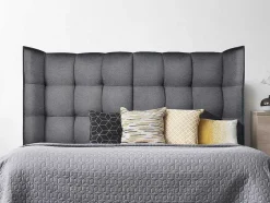 Cabeceira De Cama Arqueada De 140 Cm Em Tecido Cor Cinza - Ludesa