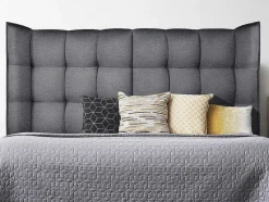 Cabeceira De Cama Arqueada De 140 Cm Em Tecido Cor Cinza - Ludesa