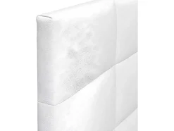 Cabeceira De Cama Ate O Chao Estofada Em Couro Sintetico Acolchoado Na Cor Branca (90X120)