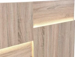 Cabeceira De Cama 170 Cm, Com Leds, Mdf Natural - Novaria
