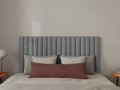 Cabeceira De Cama Com Costuras Verticais 200 Cm Tecido Cinza - Sarah