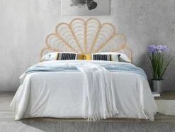 Cabeceira De Cama De 160 Cm Em Rotim Cor Natural - Flosia