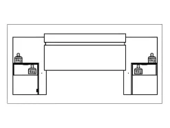 Cabeceira De Cama Extensivel Com Mesas De Cabeceira 140/160 Cm Cor Natural E Marfim - Parati
