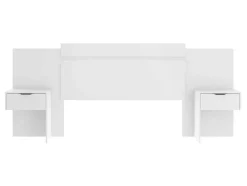 Cabeceira De Cama Extensivel Com Mesas De Cabeceira De 140/160 Cm Cor Branco - Parati