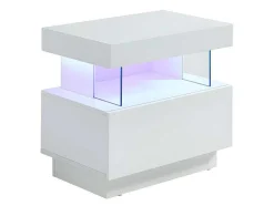 Cabeceira Fabio - Mdf Lacado Branco - Leds - 1 Gaveta E 1 Nicho