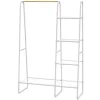Cabide De Roupa Com 5 Prateleiras Para Lingerie De C100 Cm Em Metal Branco E Madeira De Faia - Dogu