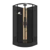 Cabine De Duche De Hidromassagem Em Quarto De Circulo Com Painel De Bambu Preto C90 X L90 X A225 Cm - Tiloma