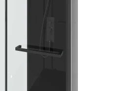 Cabine De Duche Reversivel E Altura Ajustavel Preto C90 X L90 X A213/232 Cm - Damilu