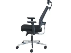 Cadeira De Escritório Ergonomica Profissional Com Apoio De Cabeca Em Tecido Cor Preto - Wallstreet