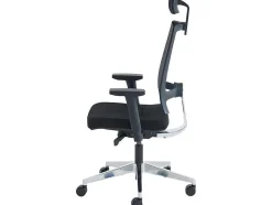 Cadeira De Escritório Ergonomica Profissional Com Apoio De Cabeca Em Tecido Cor Preto - Wallstreet