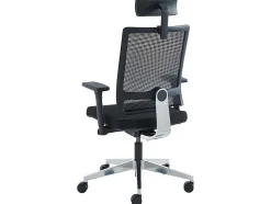 Cadeira De Escritório Ergonomica Profissional Com Apoio De Cabeca Em Tecido Cor Preto - Wallstreet