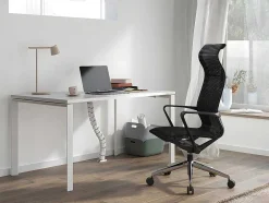 Cadeira De Escritório Profissional Em Tecido Cor Preto - Ladefense