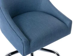Cadeira De Escritório Tecido Azul, Altura Regulavel - Wondio
