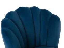 Cadeira De Escritório Veludo Azul Altura Regulavel - Ruty