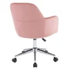 Cadeira De Escritório Veludo Cor-De-Rosa Altura Regulavel - Eleana